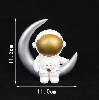 宇航员蛋糕装饰太空航空员月球灯摆件儿童男孩生日烘焙装扮插件|undefined
