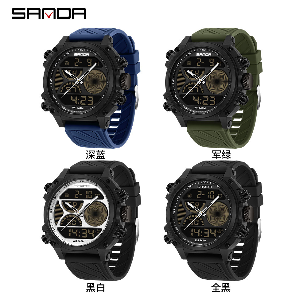 SANDA reloj electrónico nocturna multifuncional al aire libre reloj deportivo despertador impermeable reloj electrónico de fiesta estudiantil
