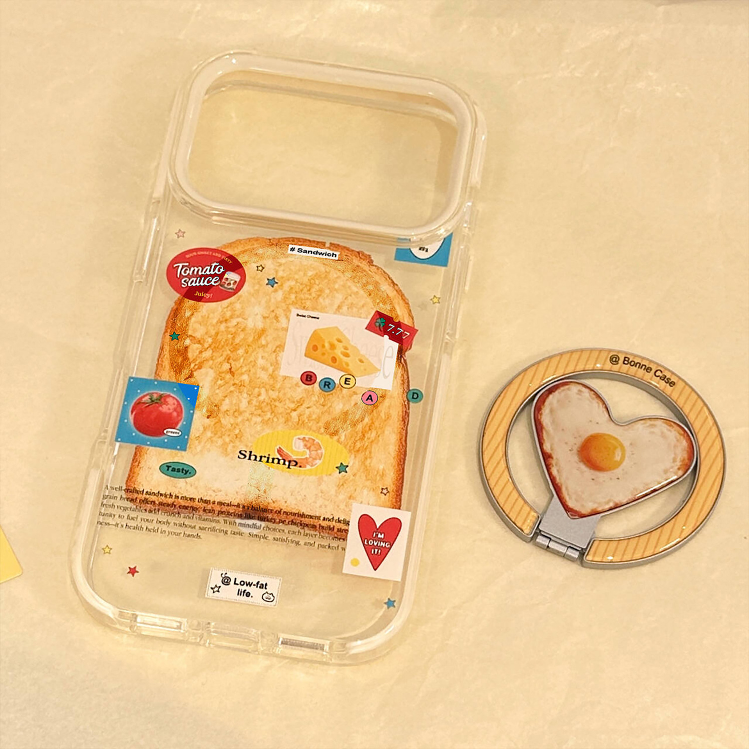 Magnetic Transparent Phone Case With Fried Egg Design For Iphone_voghion.com