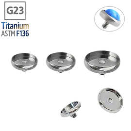 G23澳宝杯平面空托DIY镶澳宝片埋钻F136钛饰品头空托配件