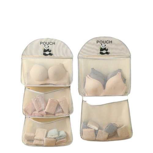 Sock storage hanger, underwear and pants net bag, wardrobe hanging storage, dorm bed-side wall storage bag