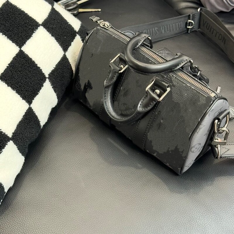 2026 New Model Keepall Black Warrior Black Floral Monogram Speedy Shoulder Crossbody Handbag Unisex Bag