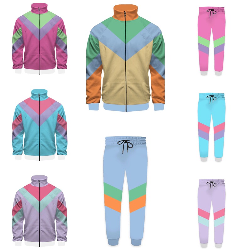 Carnival Disco Retro Trend Party Stage Performance Wear 80S Clothing Sportswear Jackets and Pants