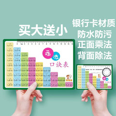 九九乗法表カード99乗法表口計算カード二年生の数学セットの割り算を身につけます。