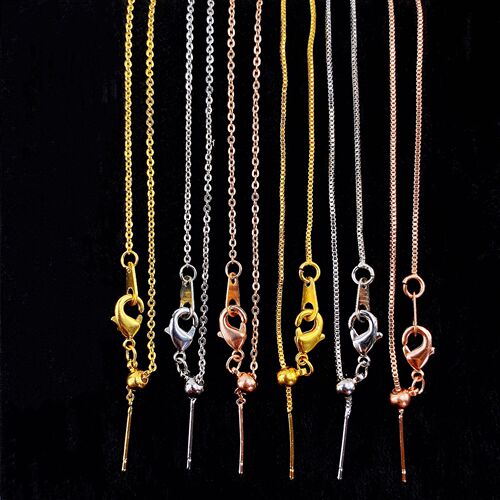 New versatile universal necklace for women, Lulutong, beaded with needle, adjustable, plated with 18k gold, cross chain with needle style