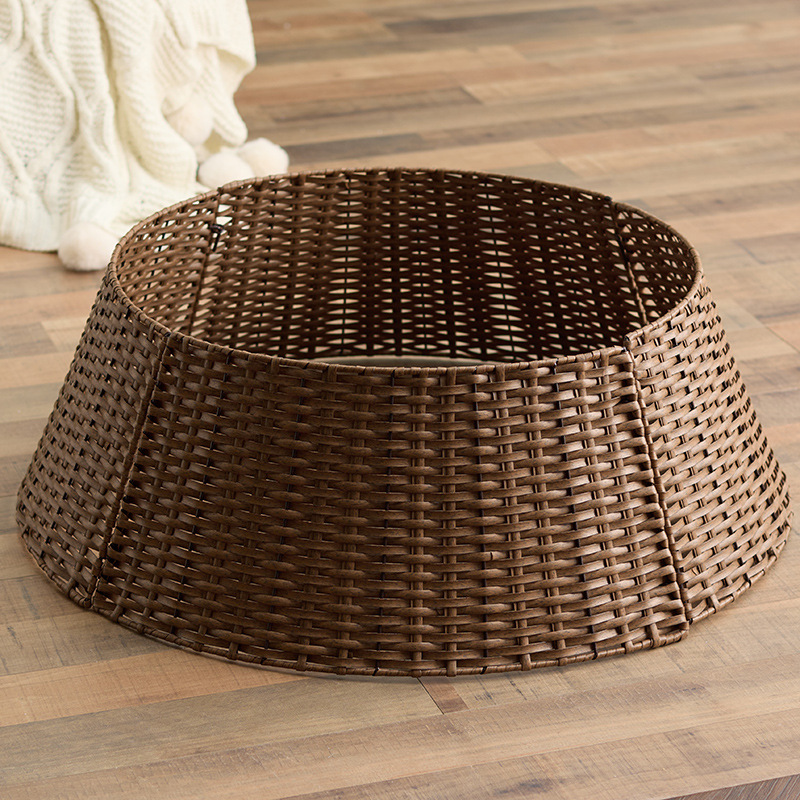 Nuevo árbol de Navidad transfronterizo base valla tejida a mano canasta ins falda minimalista árbol de Navidad pie de decoración