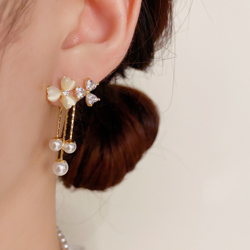 Korean sophisticated fashionable cute universal fresh earrings with…
