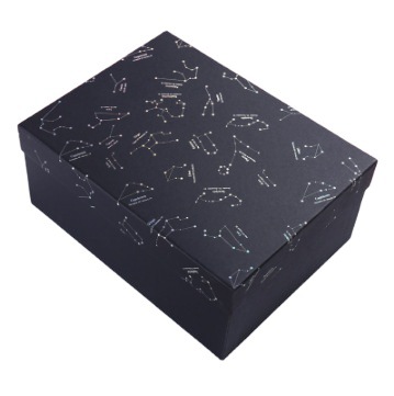 En stock cielo cubierta caja de regalo de alta gama rectangular cielo estrellado caja de regalo grande caja de cartón negro ventas directas de la fábrica