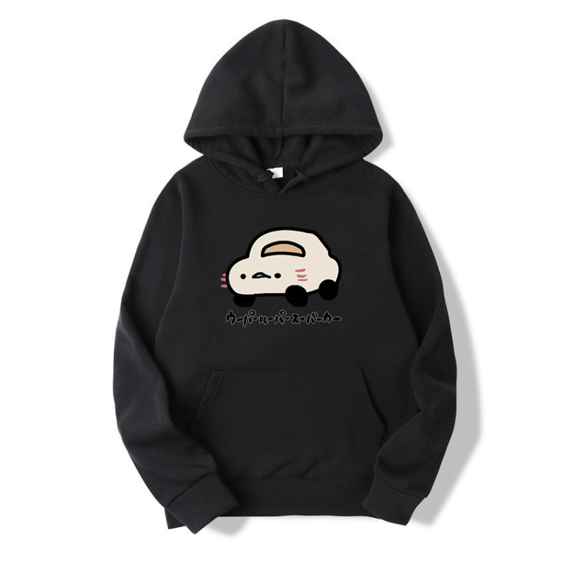 Cross-border New Autumn and Winter Hooded Sweat Loose Couple Japanese Style Wiper Super sports car Printing Simple Harajuku in stock