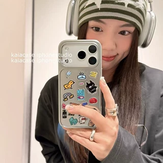 趣味ins可爱卡通小动物贴纸适用iPhone17promax苹果16手机壳15女