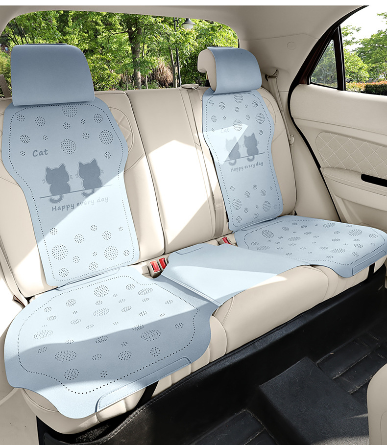 New Cartoon Four-Season Fur Car Seat Cushion Set Universal Half-Cover Seat Cushion Saddle Summer Breathable Seat
