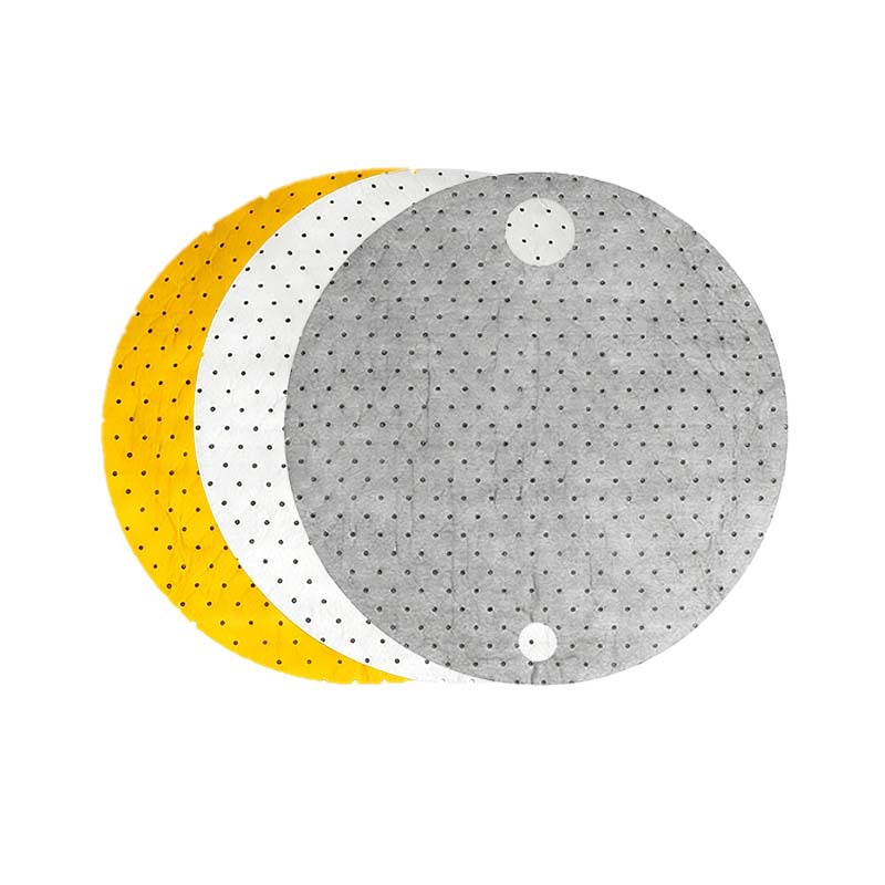 Alfombrilla para bidones de aceite de 55 galones que absorbe rápidamente el aceite de motor y el aceite hidráulico, alfombrilla para bidones de aceite blanca y gris, alfombrilla absorbente de aceite.