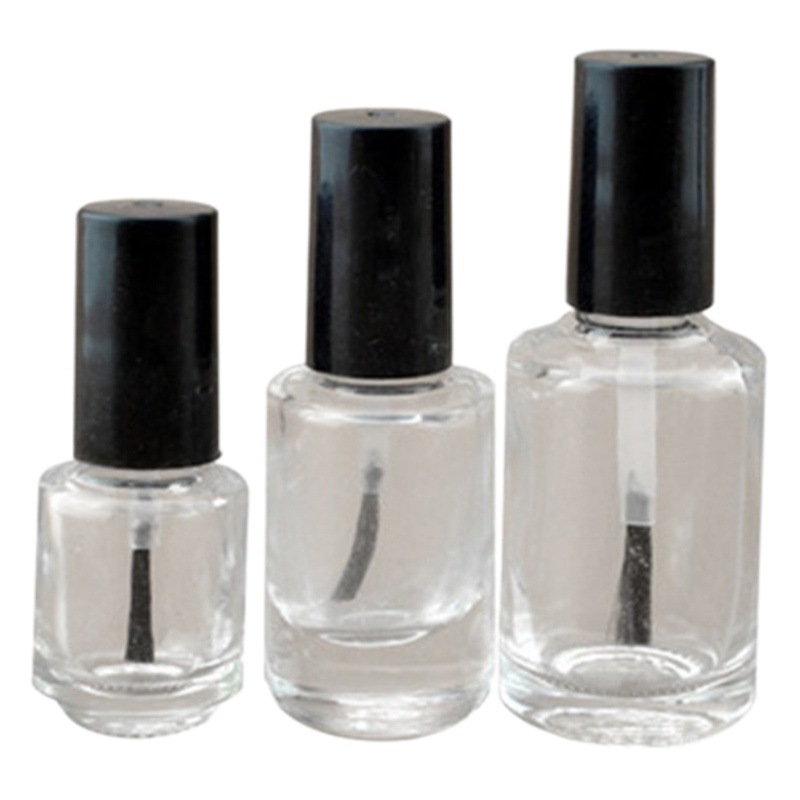 Botella redonda cuadrada del esmalte de uñas botella vacía del despliegue de la sub-botella del relleno de la pintura de cristal 5/10/15ml con el cepillo de la tapa