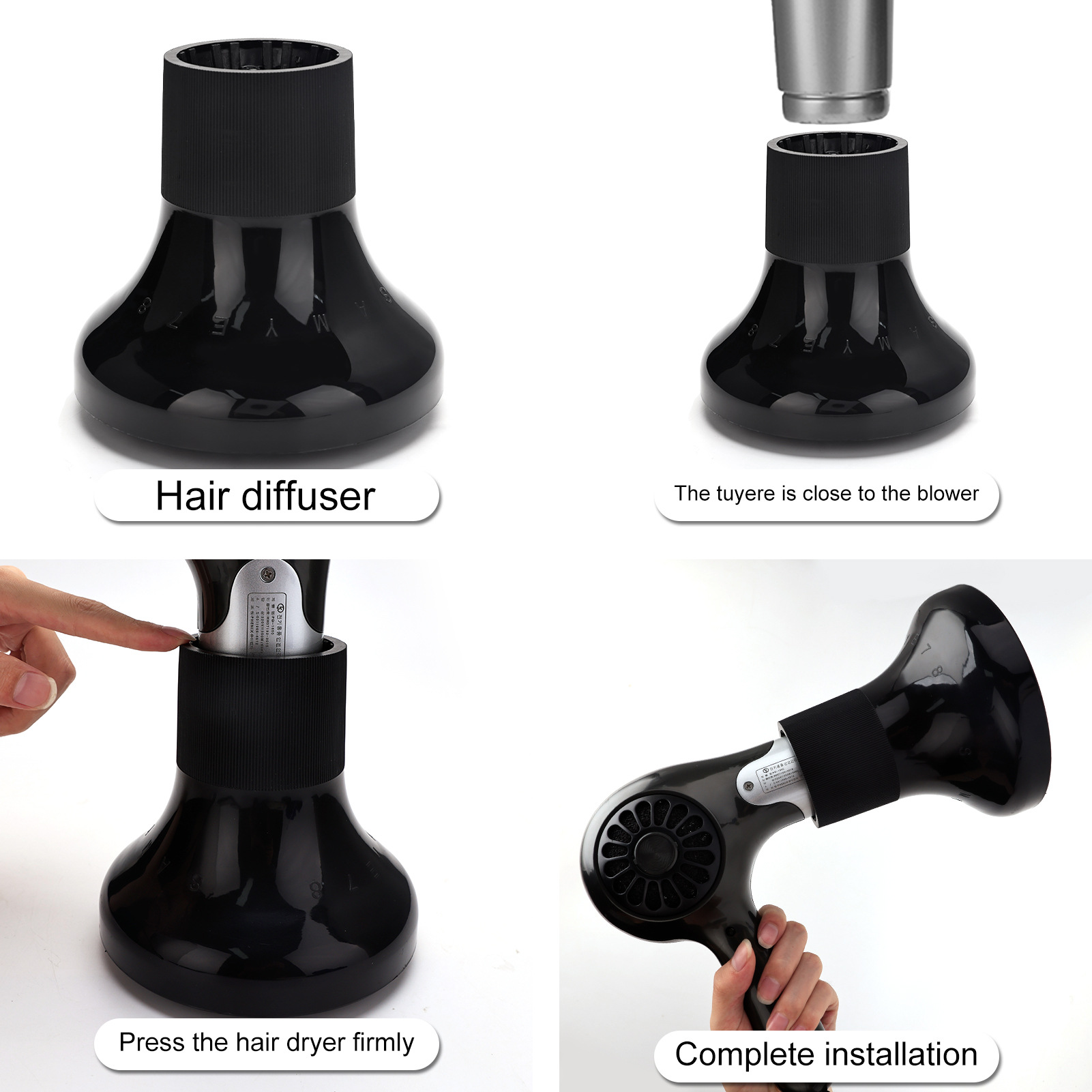 Corte de pelo secador de pelo cubierta de secado de pelo interfaz universal disipador de aire rodillo secador de pelo tipo cubierta de aire grande