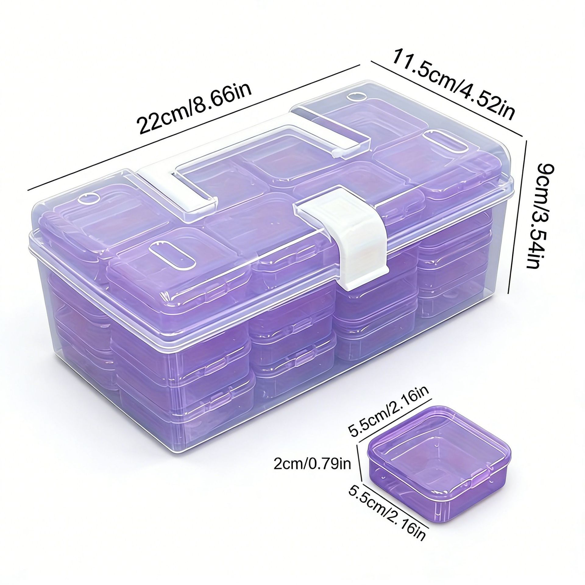 Nueva anti-oxidación caja de almacenamiento de plástico transparente portátil de gran capacidad a prueba de polvo collar pendientes caja de joyería de acabado