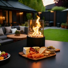 跨境现货圆形桌面酒精壁炉桌面火炉装饰壁炉便携式乙醇酒精壁炉