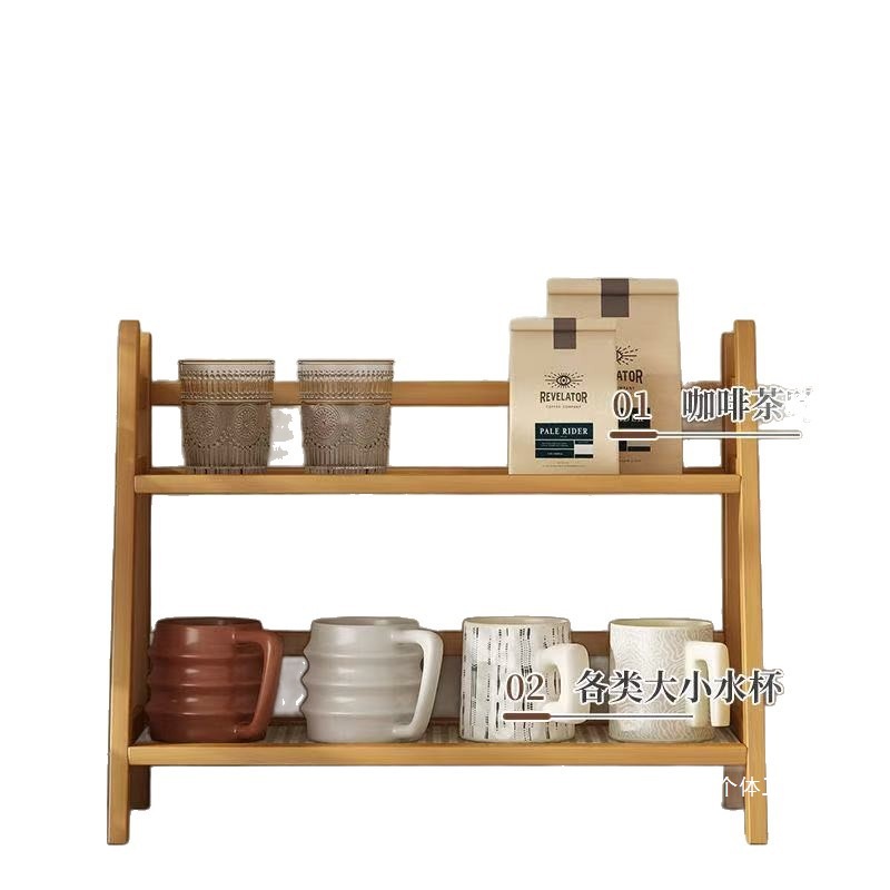Fábrica directa ins estantes de cocina estilo medieval de cocina de doble capa estante de taza estante de almacenamiento estante de condimentos estante de mesa