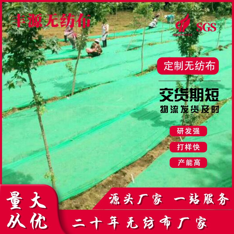 绿色盖草绿化布公路边坡防护绿色无纺布建筑工地覆盖防尘网盖土