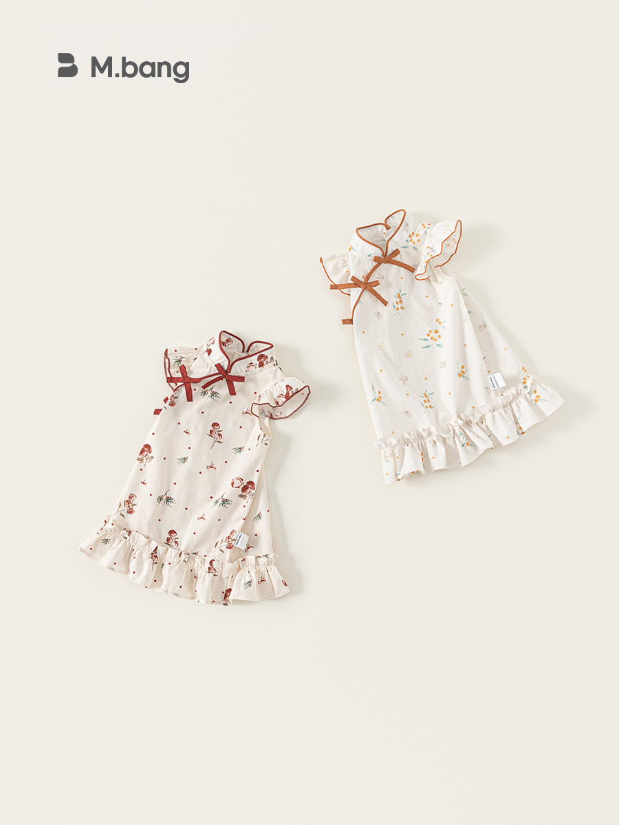 Youbao ropa para niños verano nuevo estilo vestido largo para niñas vestido de niños con estampado de lazo lindo image 4