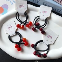 儿童头绳高弹力仿真樱桃皮筋发圈扎马尾长发绳头饰小女孩发饰批发