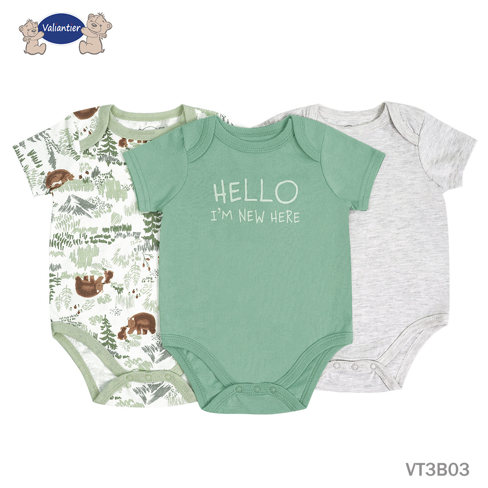 Tres piezas para bebés recién nacidos, ropa unida, ropa de escalada, valiantier, triángulo corto, ropa corta.