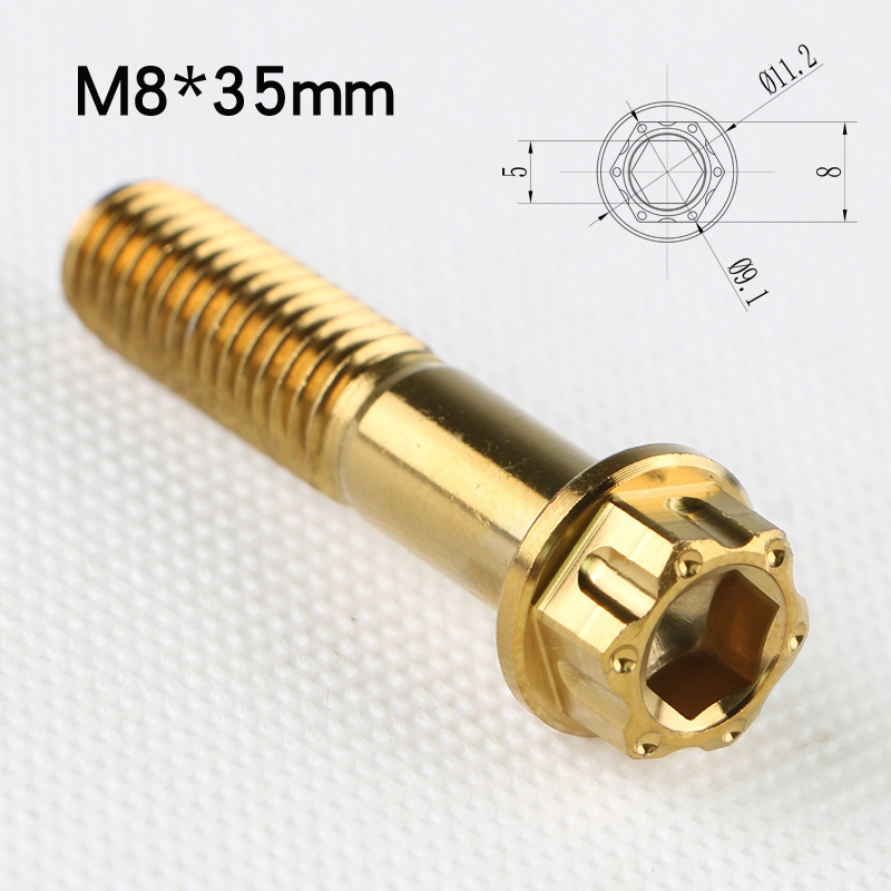 M8 tornillo hexagonal interno y externo 304 acero inoxidable quemado tapa de brida azul tornillo de oro fijación modificado motor eléctrico CNC Seiko