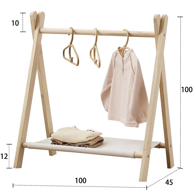 단단한 나무 접이식 코트 랙 긴 100 높이 100cm