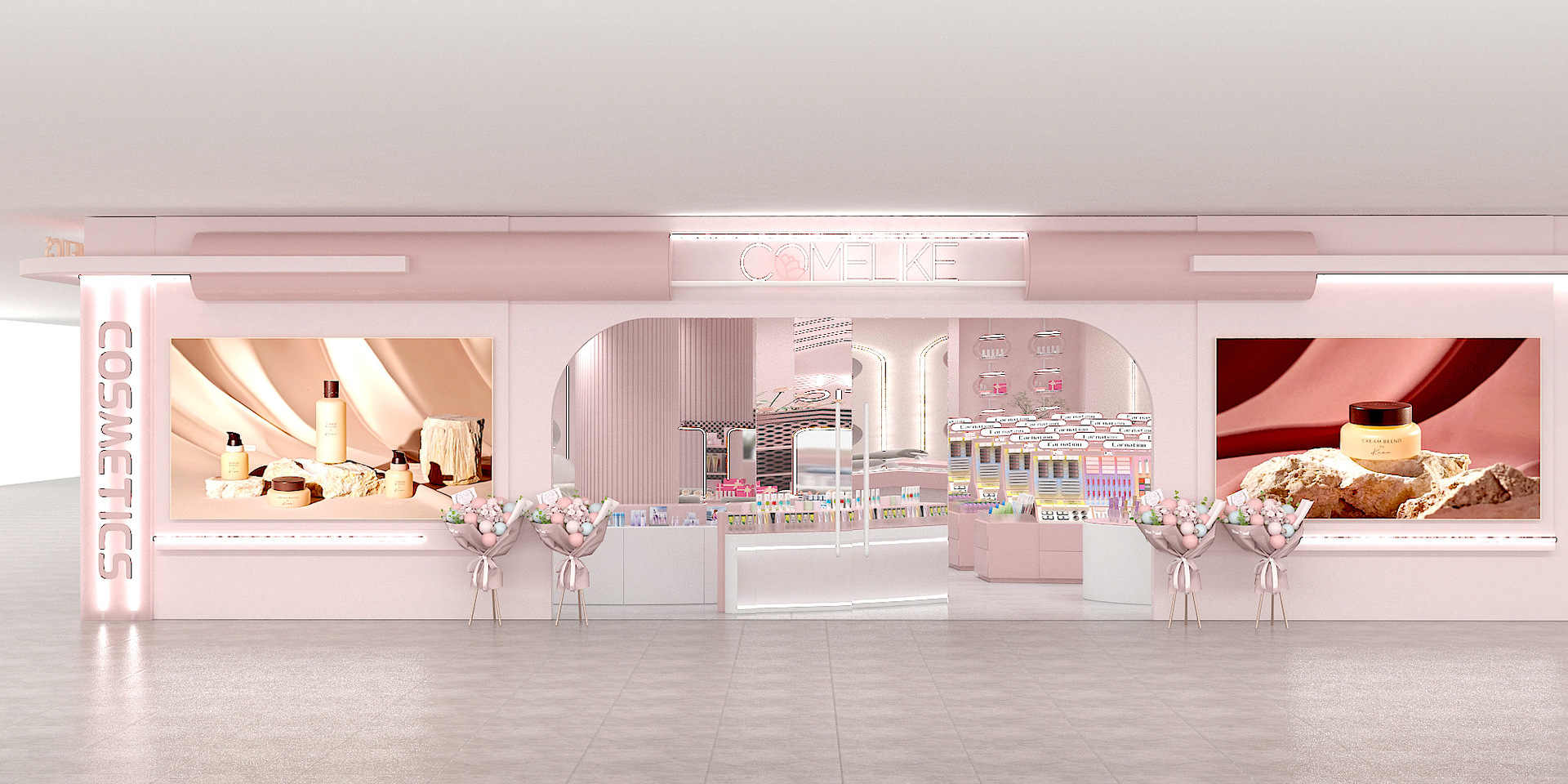 整店输出 化妆品 货架展示柜 008