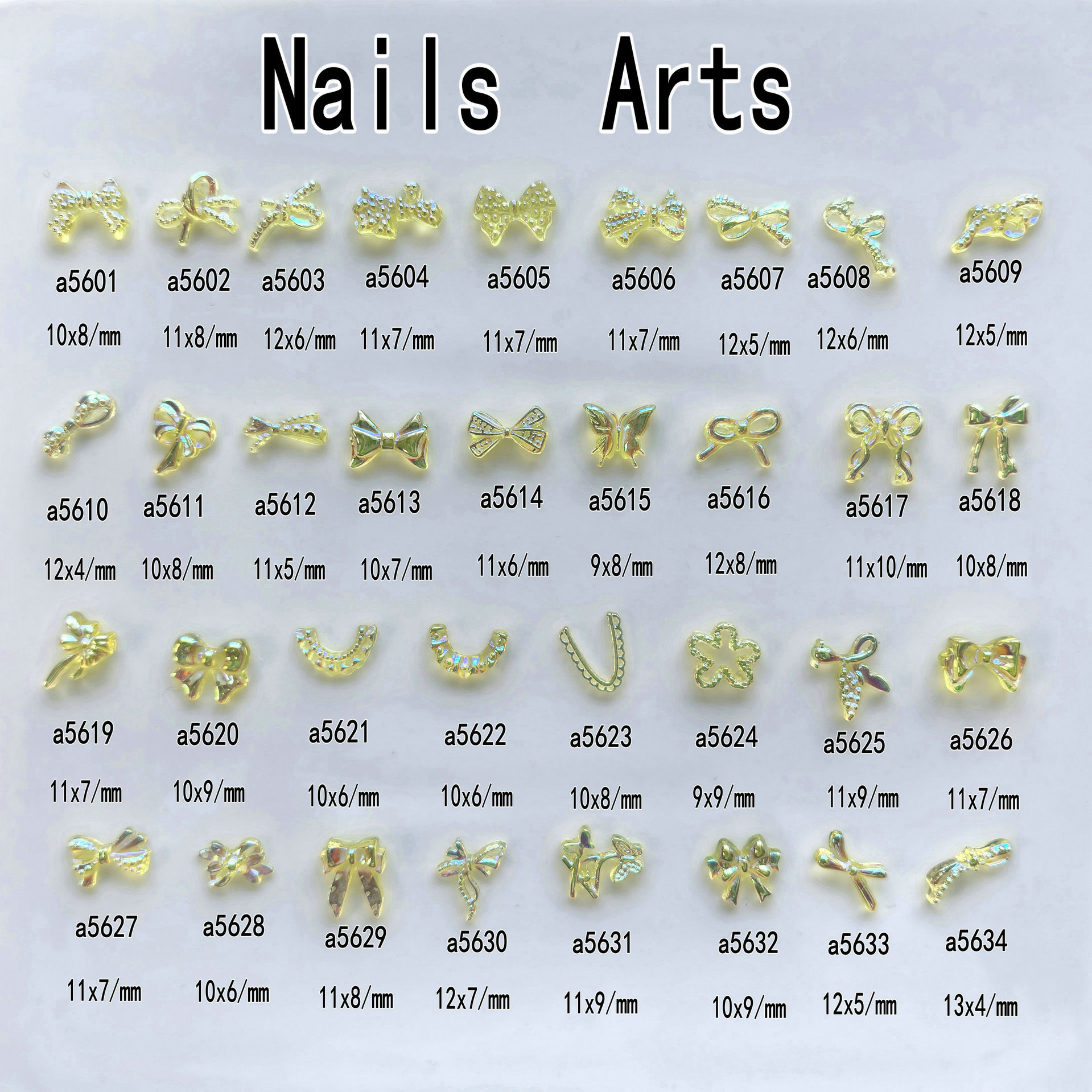 柠檬黄蝴蝶系列美甲饰品批发尺寸.jpg