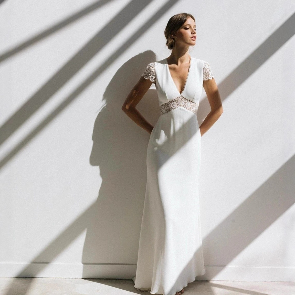 Bridal Wedding Dress Aliexpress Satin Slim Fishtail Floor-Length Dress Street Photo Dress