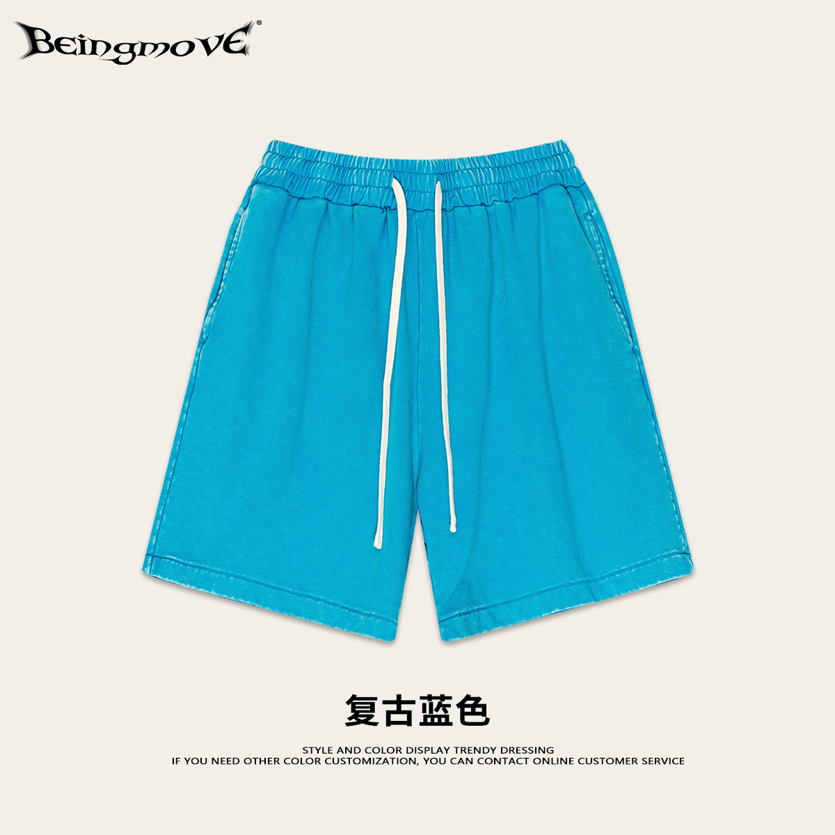 2025 verano marcas de moda estadounidenses lavado agua artesanía deportiva de cinco puntos pantalones retro fritos copo de nieve collar pantalones cortos para hombre