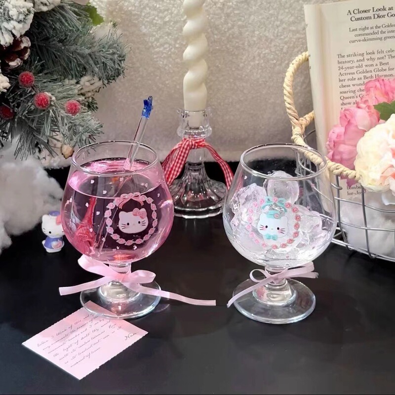 玻璃杯大合集凯蒂猫高颜值喝水杯子可爱卡通果汁饮料咖啡杯可代发|undefined