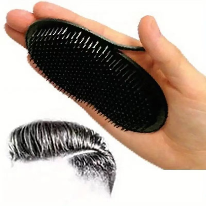 Factory Direct Sale Black Palm-Sized Comb, Portable Pocket Comb, Massage Cleaning Brush, Finger Brush