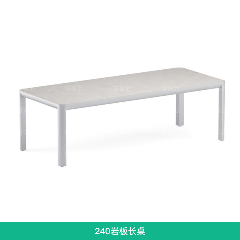 Mesas y sillas para exteriores, balcón con patio, protección solar y muebles de ratán impermeables para ocio, conjunto de mesa larga para terraza de jardín al aire libre image 11
