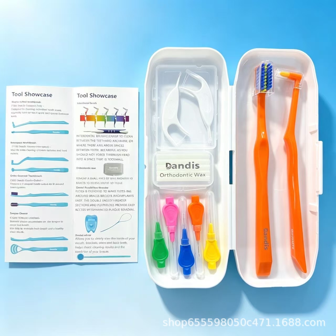 Orthodontic Oral Care Set with Floss and Brushes