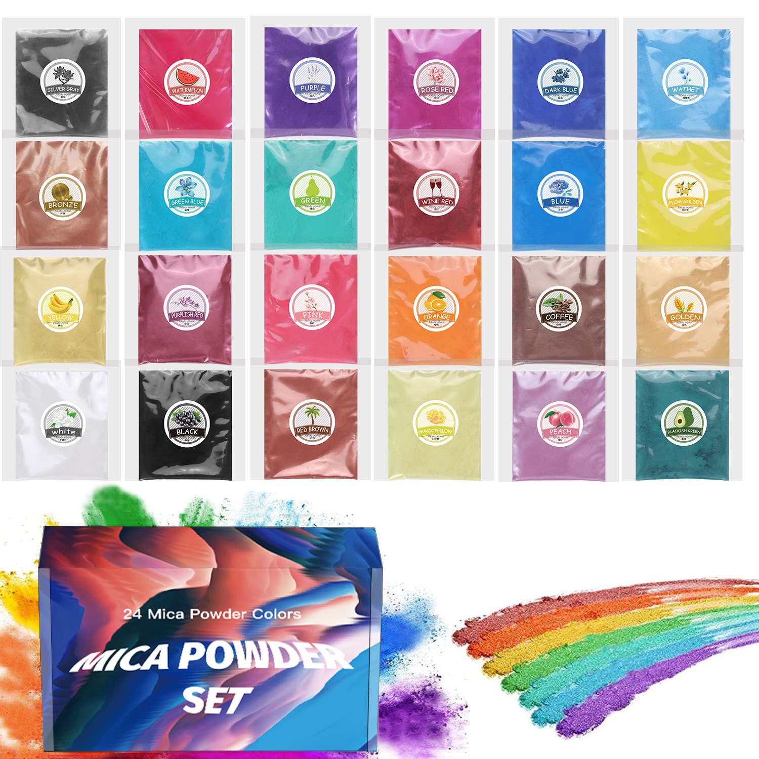 厂家直销 24色5g袋装人鱼姬珠光粉DIY蜡烛水晶滴胶史莱姆填充材料