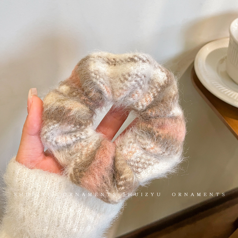 2 # anillo de pelo de felpa color café