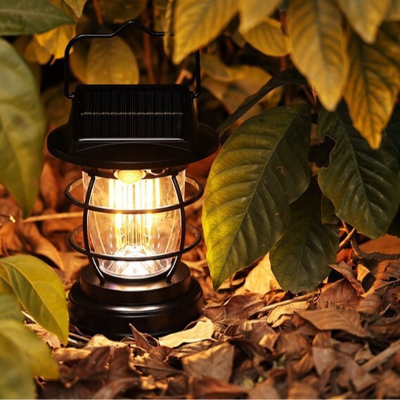 Induction travel LED retro lights solar-powered for camping