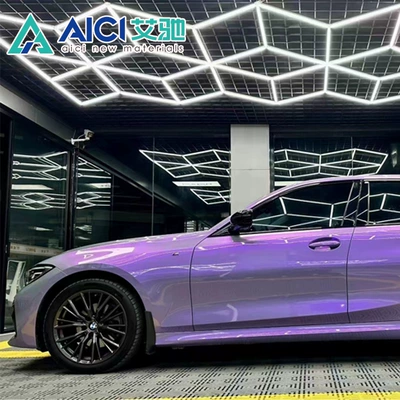 Tpu Magic Gray and Purple Car Color Change Film, High-Definition Gradient Dual-Color Hydrophobic Anti-Stain Easy-To-Clean Scratch Self-Repairing (Auto Color Change Film) - tpu-magic-gray-charm-purple-152-15m
