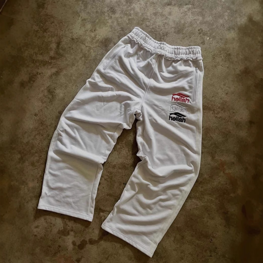 Pantalones deportivos unisex de estilo hip-hop, holgados, casuales, de pierna ancha y largos, con bordado de letras simple, estilo europeo y americano, para la moda transfronteriza de Amazon.