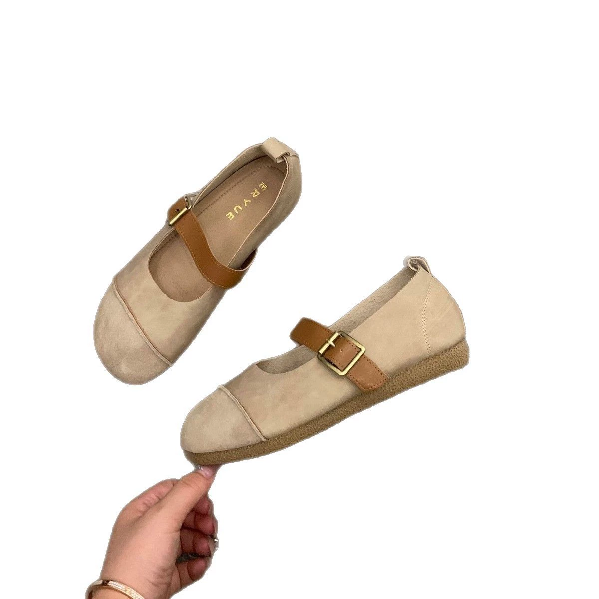 Женские туфли Birkenstock 2025 года, новые весенние туфли на плоской подошве, женские туфли Mary Zhen, уродливые милые туфли в стиле «бабушки».