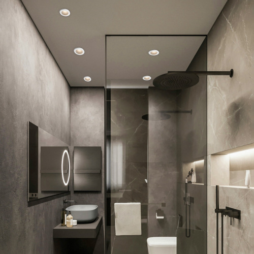 Waterproof LED downlight for kitchen, bathroom and shower room with high luminous efficiency, IP65, anti-mist, anti-humidity, anti-glare can light