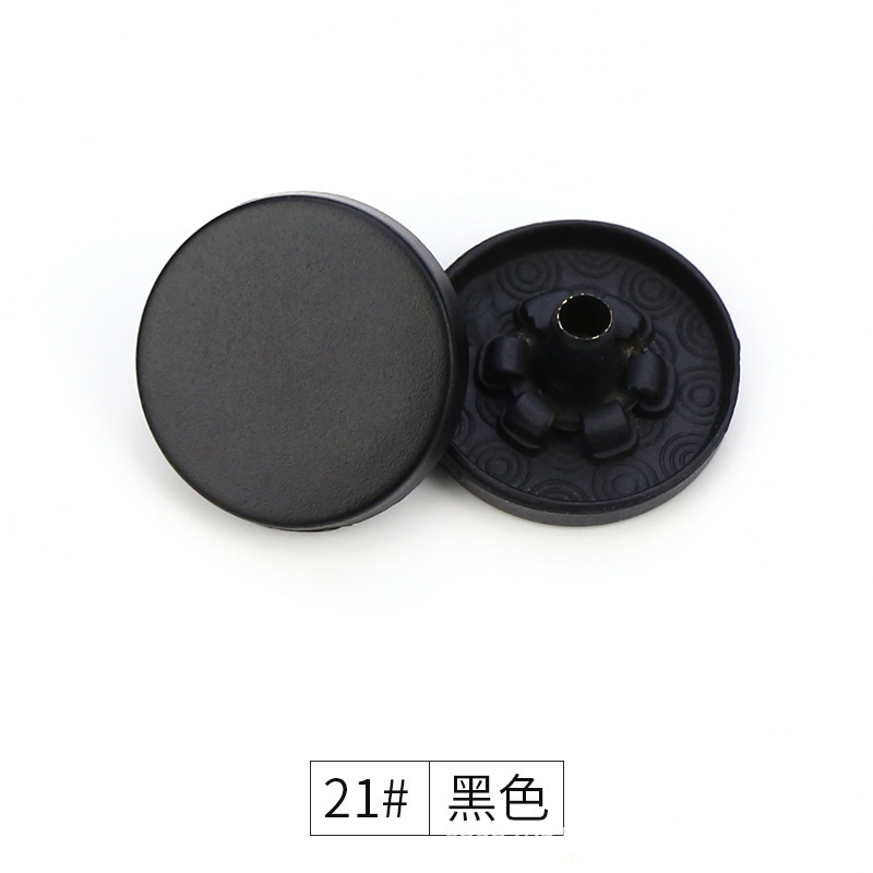 Hebilla de metal de cuatro piezas Botón de panel plano de color chaqueta acolchada de algodón hebilla de superficie de pintura hebilla de cuatro piezas de aleación