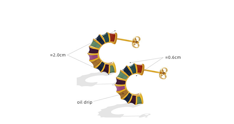 10g Weight 0.03µm-0.05µm Gold Plating Thickness PVD Coated Gold Plating Process 304 Stainless Steel Ear Needle Material PVD Coated Real Gold Plated 18K Gold C Shape 304 Stainless Steel French Style Waterproof Non Tarnish Earrings