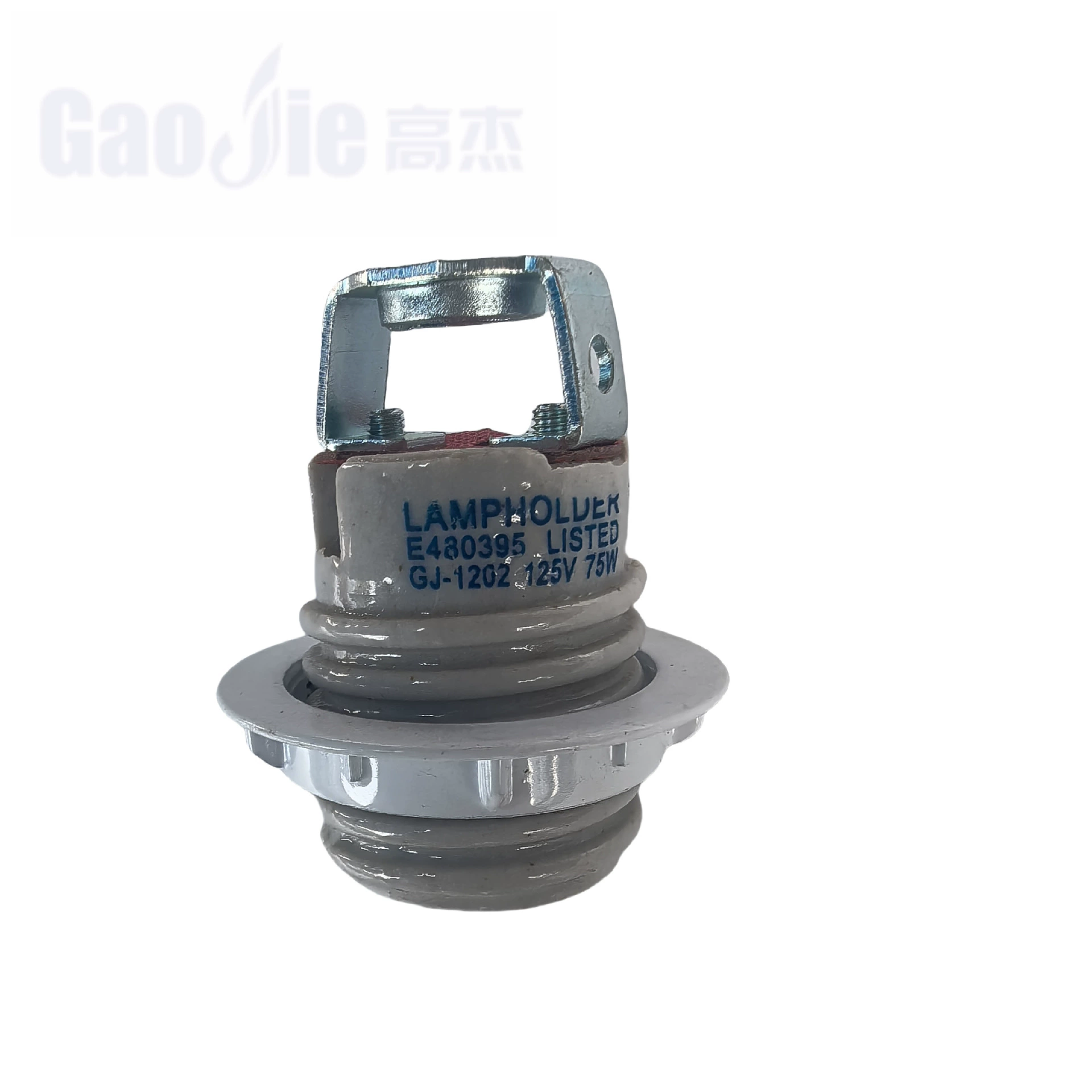 Прямые продажи с фабрики E12UL Стандарт США самоблокирующийся керамический патрон для лампы, устойчивый к высоким температурам фиксирующий провод, держатель лампы с внешним зубом и металлическим внешним кольцом