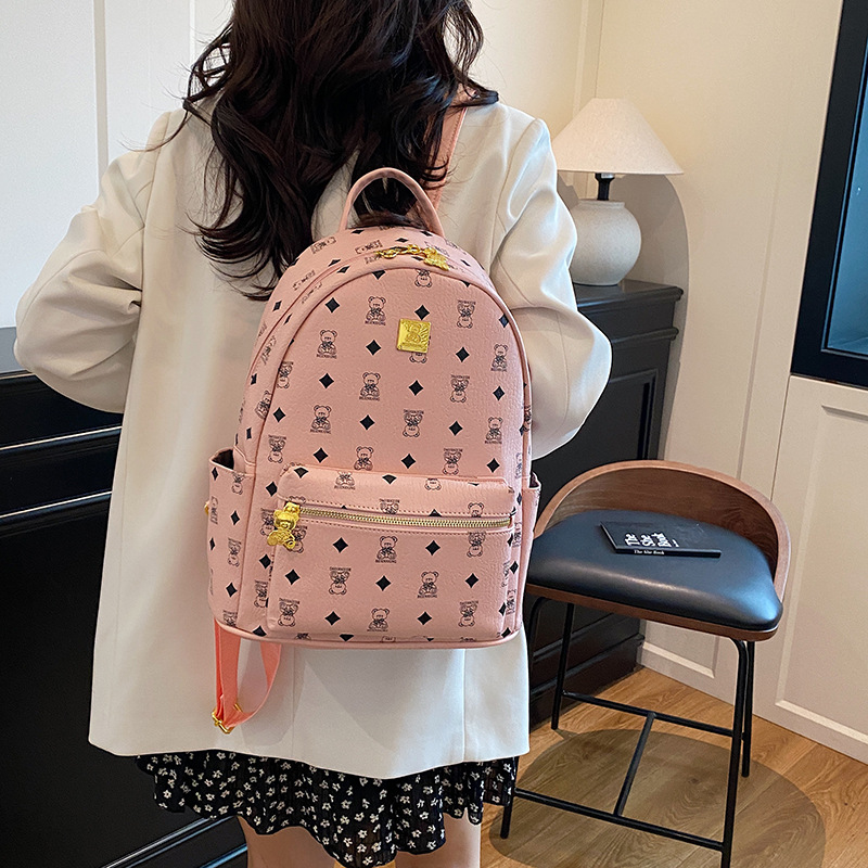 Nueva mochila de viaje de gran capacidad de dibujos animados lindos osos impresión mochila de mujer 2025 bolsas de mujer de viaje
