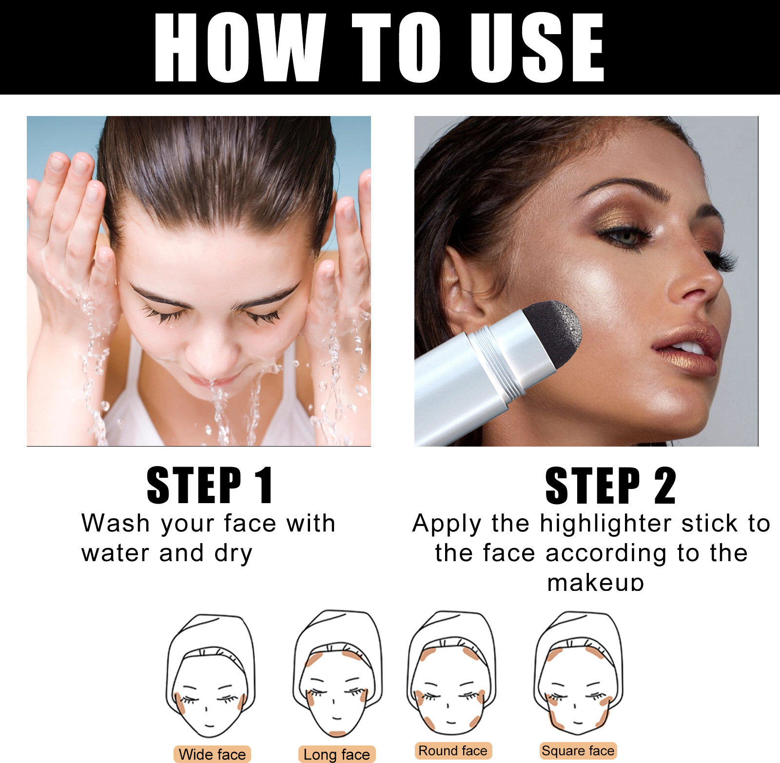 EELHOE Highlight Stick Pearlescent Grooming, Face Brightening Highlight Grooming Integrated Stick Three-dimensional Clavicle Fine Flash Pearlescent_voghion.com