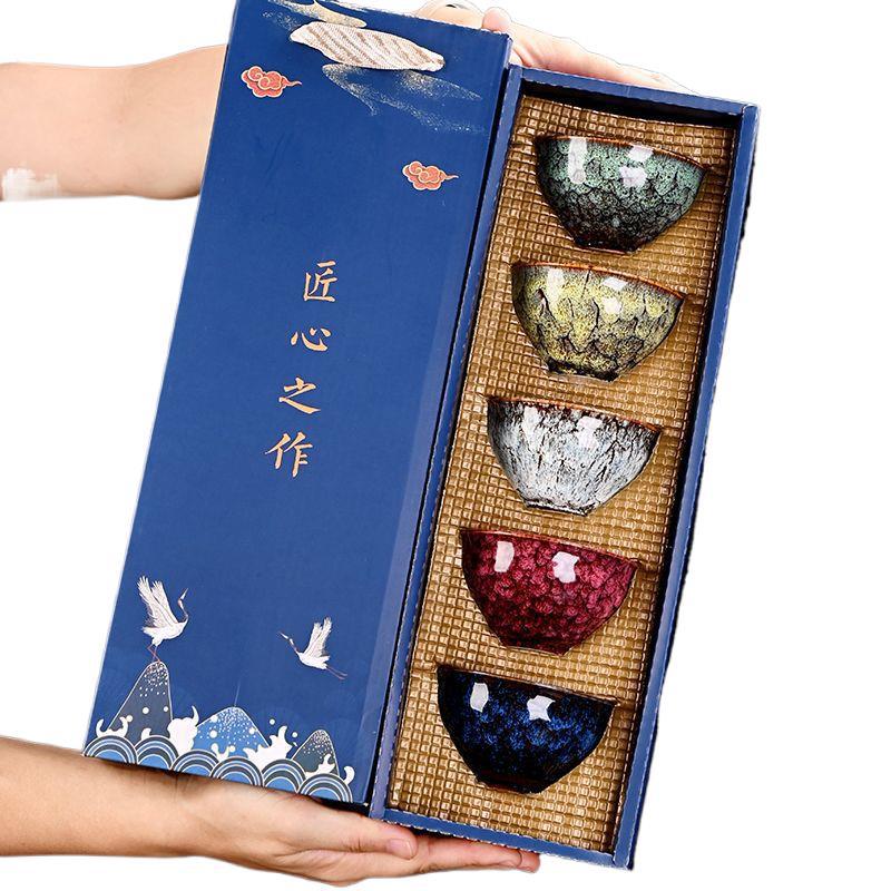 Taza principal de cinco elementos de horno Taza de té de cerámica única Taza de té de cerámica grande Taza de té de kung fu de clase maestra