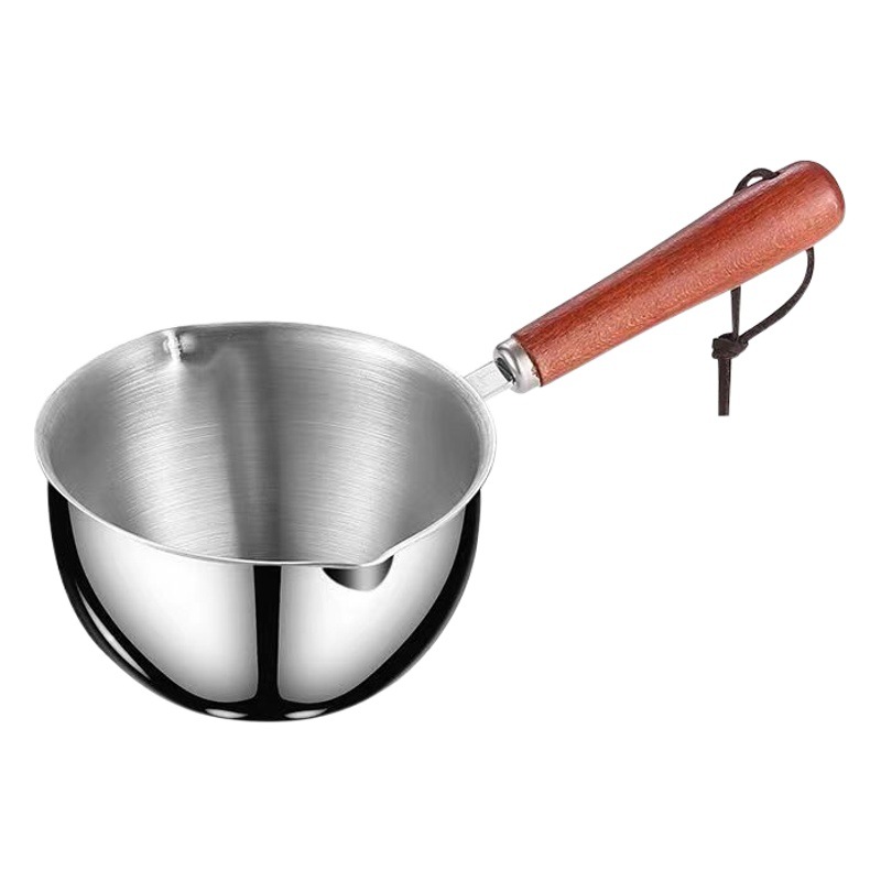 Aceite de acero inoxidable verter olla pequeña de una sola pieza de aceite verter olla de fondo plano caliente verter pequeña olla mini olla