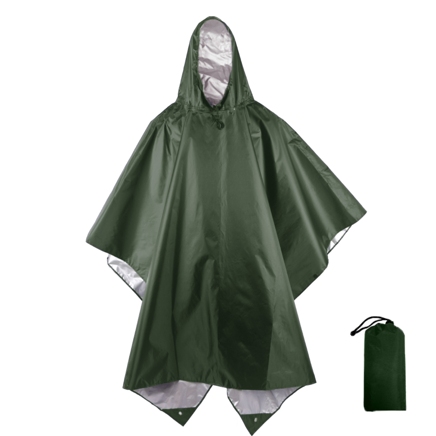 Comercio exterior impermeable al aire libre tres en uno poncho 210T poliéster PU viaje senderismo capa montañismo pesca capa impermeable